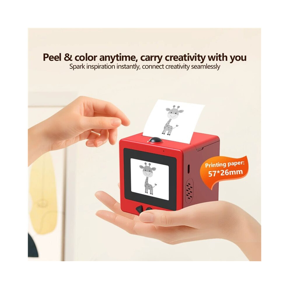Ai Voice Sticker Printer With Display Screen Thermal Label Printer, Inkless Portable Pocket Printer For Kids White 4712607024247