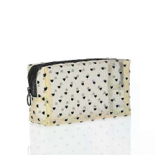 (Beige-NO.4) 2025 Nylon Mesh Cosmetic Bag Zipper Heart Shaped Toiletry Organizer Makeup Bags Multifunctional Women Lipstick Key Coin Purse Pouch