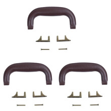 3X PoignéE de Caisse de Chariot de BoîTe à Outils de Bagage de BoîTe à Instruments de Musique de Guitare en Cuir Marron