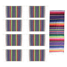 Mexican Table Runner with Place Mats,Mexican Assorted Place Mats Mexican Party Wedding Decorations, Fringe Blanket Table Runner 14 X 84 Inch (