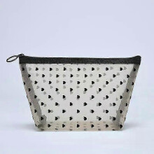 (Beige-NO.3) 2025 Nylon Mesh Cosmetic Bag Zipper Heart Shaped Toiletry Organizer Makeup Bags Multifunctional Women Lipstick Key Coin Purse Pouch