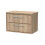 Balterley Longnor 2 Drawer Wall Hung Vanity Unit with Worktop, Light Oak, 800mm 1