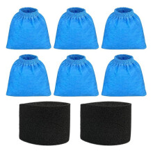 6 Pack VRC5 Filter Bags & 2 Pcs VFF51 Foam Filters Kit for Vacmaster Most 4 to 16 Gallon Wet/Dry Vacuum, Part VRC51