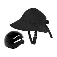 (Black) Bicycle Helmet, Sun Hat Wide Brim Uv Bicycle With Adjustable Strap For Women's Unisex Cycling Riding,x