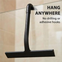 Shower Squeegee for Glass Doors, Hang Anywhere Silicone Shower Squeegee with Hook Design for Easy Hanging and Cleaning