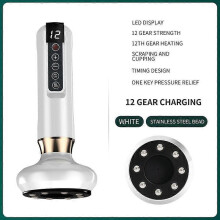 (White, 12 speed bead head) Handheld Cellulite Massager, Body Sculpting Machine, Rechargeable & Cordless
