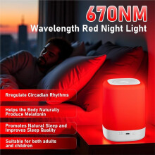 Red Light Therapy for Sleep Device, Red Night Lights with 670nm Wavelength, Touch Reds Light Sleep Lamp for Bedrooms