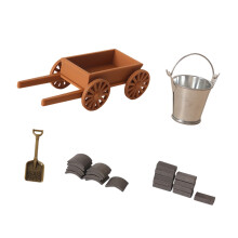 Unieke 1/12 miniatuur duwwagen voor poppenhuis decoratie scène-B