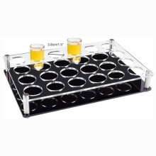 24 Shot Glass Tray Holder, Bar Acrylic Shot Glasses Holders Wine Glass Cup Serving Tray Cups Organizer