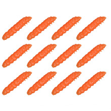 Pack of 12 Glow Floating Bread Worm Lures Soft Baits For-Orange
