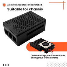 Caixa de Resfriamento para Raspberry Pi 5 com Dissipador de Calor e Ventoinha para Instalação de Tela de 3,5 Polegadas