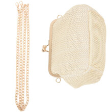 2X Small Crossbody Boho Borse per Le Donne Pochette da Sera Borse Hasp Borsa da Donna Female Straw Beach Rattan Borse da Donna (Khaki)