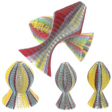 5Pcs Rainbow Color Honeycomb Paper Origami Sun Hats Folding Vase Hat Party Favors DIY Caps (S Type)