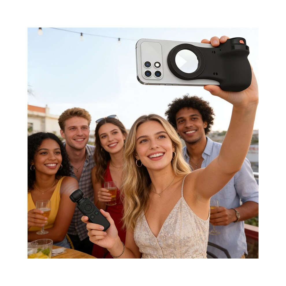 Magnetic Phone Camera Recording Hand Grip Phone Holder Photography Aid Remote Control Handle For Most Smartphone Black 6033108694998