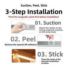 24 cm LED-Leuchte mit Magnetischem Bewegungsmelder, Intelligenter, Wiederaufladbarer Bewegungsmelder, Kabellose, Dimmbare Unterbauleuchte