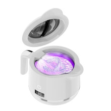 Ultrasonic Retainer Cleaner Machine- 45kHz Ultrasonic Jewelry Cleaner - 180ML Mouth Guard & Denture Cleaner Pod White EU