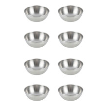 8 Pièces Séries En Acier Inoxydable Sauce Plats Ronde Assaisonnement Plats Sushi Trempette Bol Soucoupes Bol Apéritif Assiettes