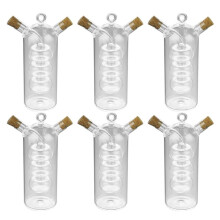 6X 2-In-1 Doppel Schicht Flasche Soße öl Essig Glas Flasche Gewürz Gewürz Versiegelte Küchen Lagerung