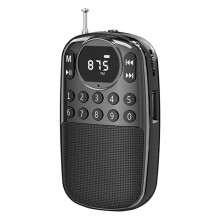 New Pocket FM Radio Portable Digital Receiver HD Display Speaker Wireless MP3 Music Player Support TF Card B