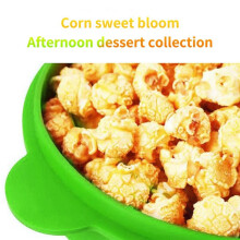 Popcorn Magnetron Siliconen Opvouwbare Keuken Gemakkelijk Gereedschap DIY Popcorn Emmer Bowl Maker met Deksel, Lichtblauw