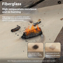 Couverture Anti-Feu pour le Camping, Tapis Isolant Thermique pour Pique-Nique et Barbecue, en Fibre de Verre Ignifugée C