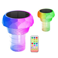 2PCS Solar Pool Chlorine Floater RGB Lamp Lighting Remote Control LED Pood Decor Lights for Swimming Pool Garden Pood
