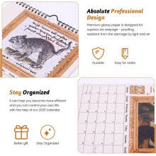 Calendário de Gatos Medievais 2025 Calendário de Gatos Estranhos Calendário de Parede Engraçado Presentes de Ano Novo para Decoração de Casa