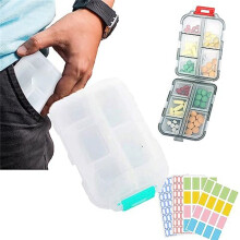 Med Wallet Portapillole con Etichette, Portapillole Medwallet, Portapillole Med Wallet, Portapillole Quotidiano Portatile, Portafoglio Medicinali E