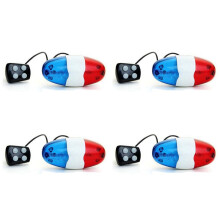 4X Bicycle Bell 6 LED 4 Tone Horn LED Light Electronic Siren Bicycle Bells for Kids Bike Accessories