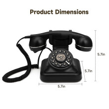 2X Retro Landline Telephone,Old Fashioned Vintage Landline Phones with Classic Metal Bell Retro Telephone for Home