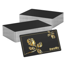 100PCS Metal Business Card Blanks for Laser-Engraving, Aluminum Business Card Blanks for DIY Crafts, 0.3mm Thickness,A