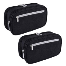 2X Pencil Case, Large Capacity Pencil Cases Pen Bag Pouch Holder Travel Cosmetic Make Bag Pouch Cable Bag Pouch