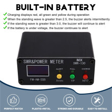 120W SWR Digital Power Standing Wave Meter 1.8-54MHz Shortwave Meter FM AM SSB Modes Power Meter Adjustable
