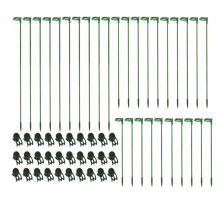 30 Pcs Plant Support Stakes with 30 Pcs Plant Clips Garden Floral Flower Support Single Stem Support Stake