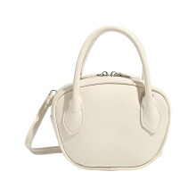 (White) PU Leather Shoulder Bag for Women Fashion Bowling Bag Messenger Bag Handbag Korean Styles Crossbody Bag Coin Purse White