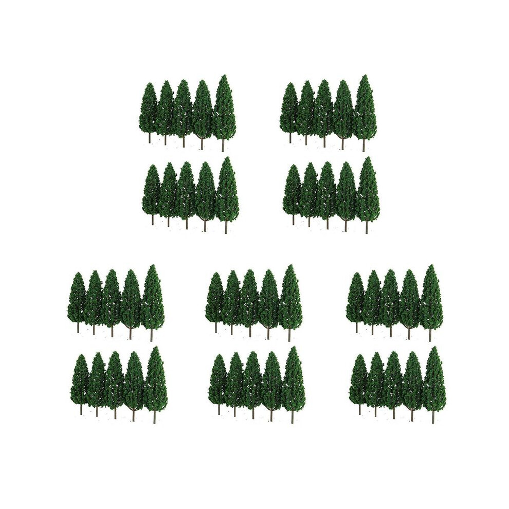 50Pcs Pine Trees 1:25 Model Train Railway Building Green Model Tree For O G Scale 1/25 Railroad Layout Diorama Scenery 6033269030529