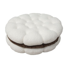 Round Throw Pillow Plush Cookie Floor Cushion Biscuit Thick Cushion Round Floor Pillow Yoga Meditation Pad-A