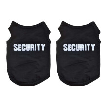 2X Pet Inverno Vestiti Cucciolo Cane Gatto Gilet T Shirt Cappotto Abito Maglione Abbigliamento "SECURITY", Nero S