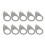 Pack of 10 Guitar Knob Pointers Metal Texture Suitable-Silver 1
