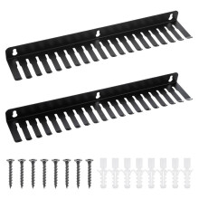 2 Pezzi Ganci per Cavi Montabili A Parete, Portacavi con 19 Slot per Cavi, Organizer per Cavi Musicali, Organizer per Cavi Sospeso