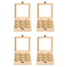 4X Monili di Legno Bustina di Tè 'Organizzatore Petto Storage Box 9 Scomparti Tea Box Organizzatore Legno Zucchero Packet Container