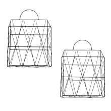 2X Portariviste Appeso A Parete Giornale Libro Periodico Document File Organizer Cestino Contenitore di Stoccaggio in Metallo Espositore Da