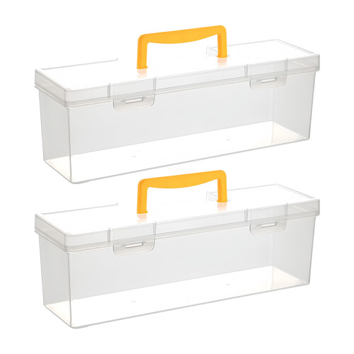 Superviseur d'articles en plastique à double compartiment-Jaune
