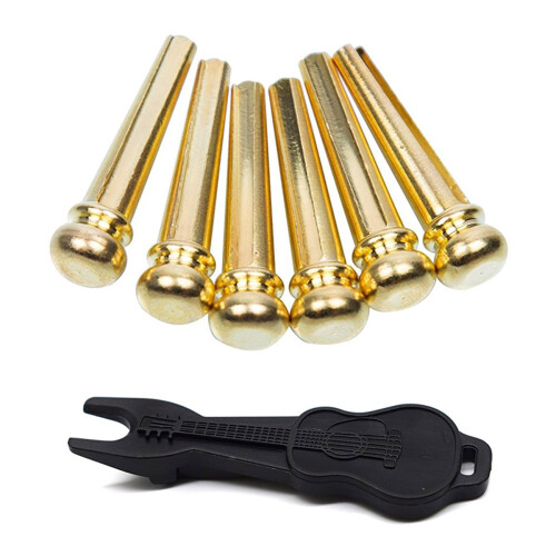 Guitar Bridge Pins 6St Koppar Endpin 6 String Piggs med Elektrisk Akustisk Gitarr ErsäTtningsdelar