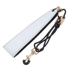 Saxophone Neck Strap, Alto Sax Neck Strap, Clarinet Neck Strap White Leather Neck Band, White+Black