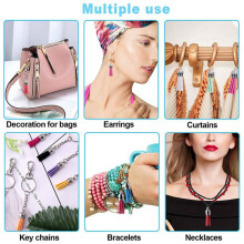 480Pcs Keychain Tassels Kit Leather Tassel Charms and Jump Rings for Jewelry Making, Keychain, Bracelets and DIY