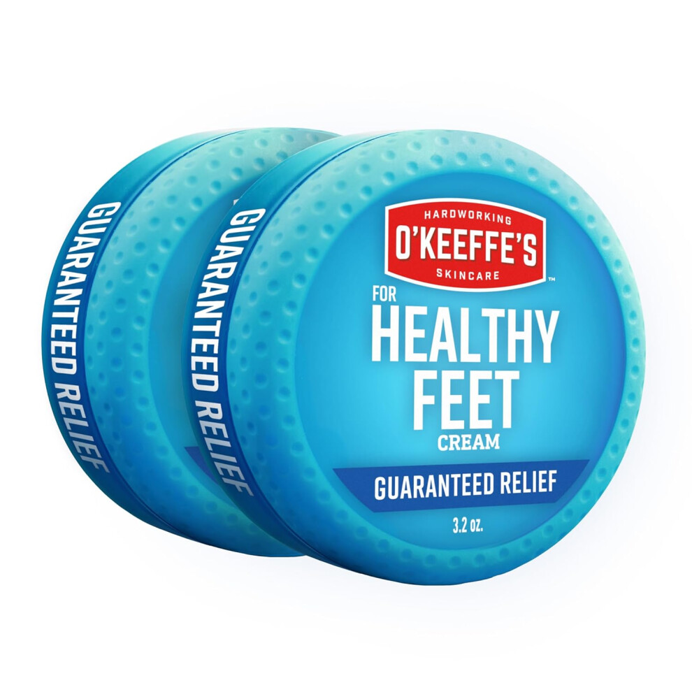 O'keeffe's For Healthy Feet Foot Cream - 3.2 Oz Jar (2 Pack) - Guaranteed Relief For Extremely Cracked, Dry Feet, Repairing Skincare