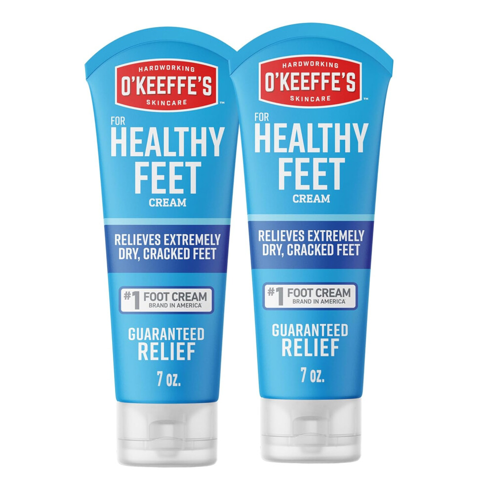 O'keeffe's For Healthy Feet Foot Cream - 7 Oz Tube (2 Pack) - Guaranteed Relief For Extremely Cracked, Dry Feet, Repairing Skincare