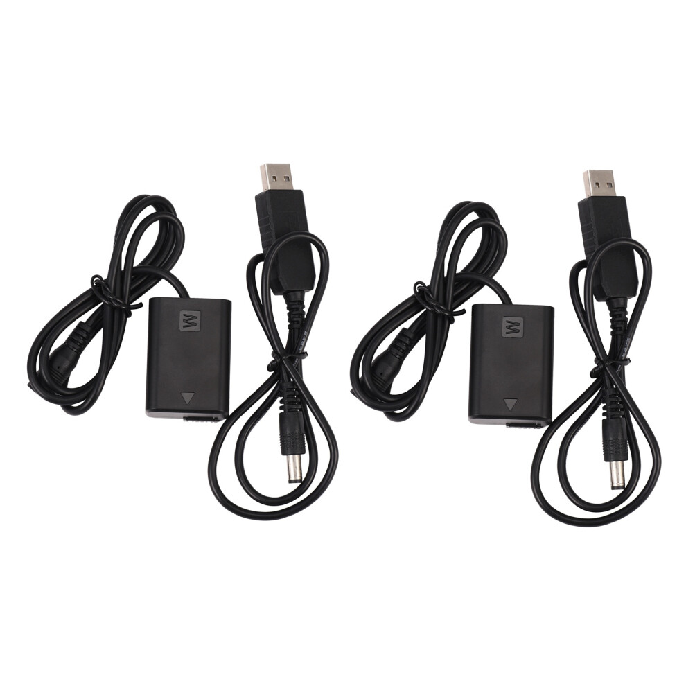 2X Np-Fw50 Dummy Battery With Power Bank (5V 2A) Usb Adapter For A7r, A7, A7s, A7s Ii, A5000, A5100, A6000 Black 6031342740440
