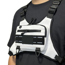 Reflective Workout Shoulder Bag Practical Unisex-White Color